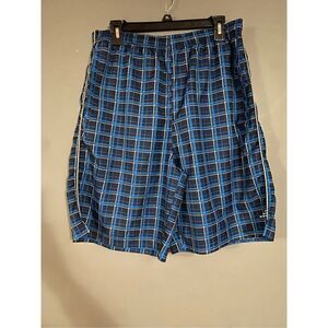 Shein Blue Plaid Polyester Shorts Size Large NWOT